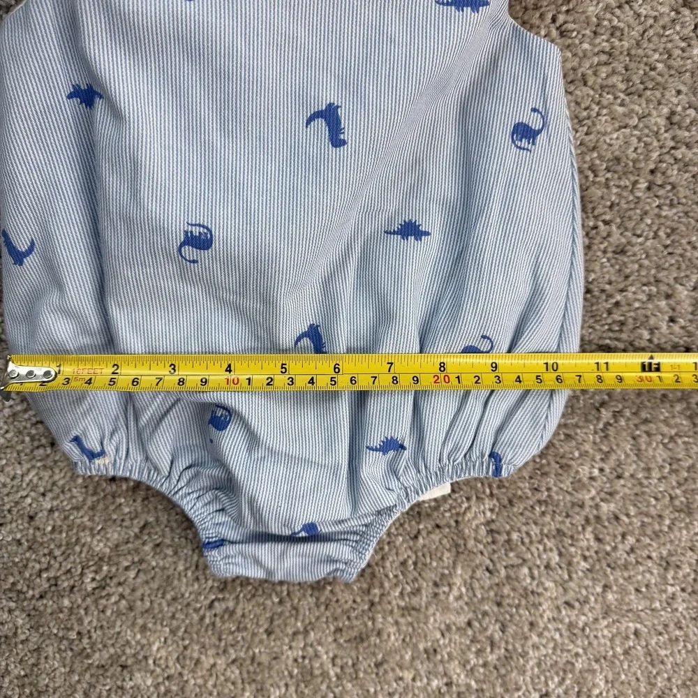 Tommy Bahama Romper Set Baby Boys 6-9M Blue Pinstripe Seahorse Collared Shoes